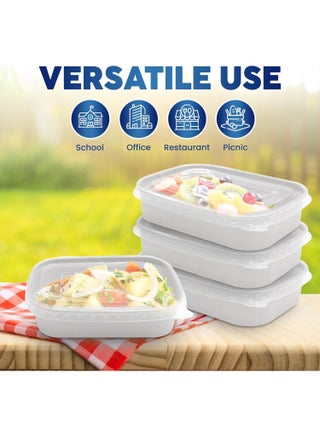 [Pack of 10] Rectangular Kraft Paper 500 ml Disposable Meal Boxes with Lids - Heavy-Duty, Microwave-Safe, Leak-Resistant Takeaway Containers for Hot & Cold Food, Meal Prep, BBQ, Salads - view 5